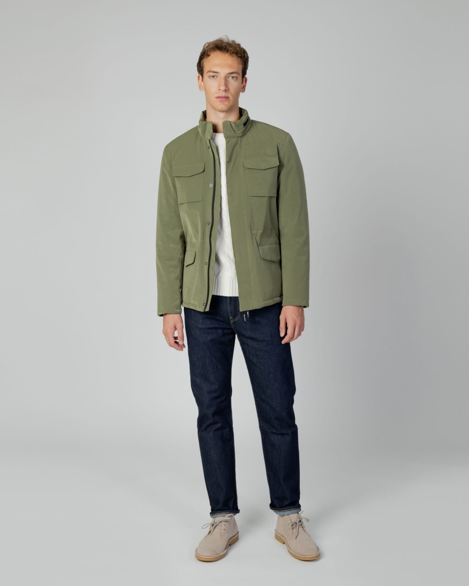 Uomo Aquascutum | Giacchetto Aquascutum Active Field Jacket Verde Oliva