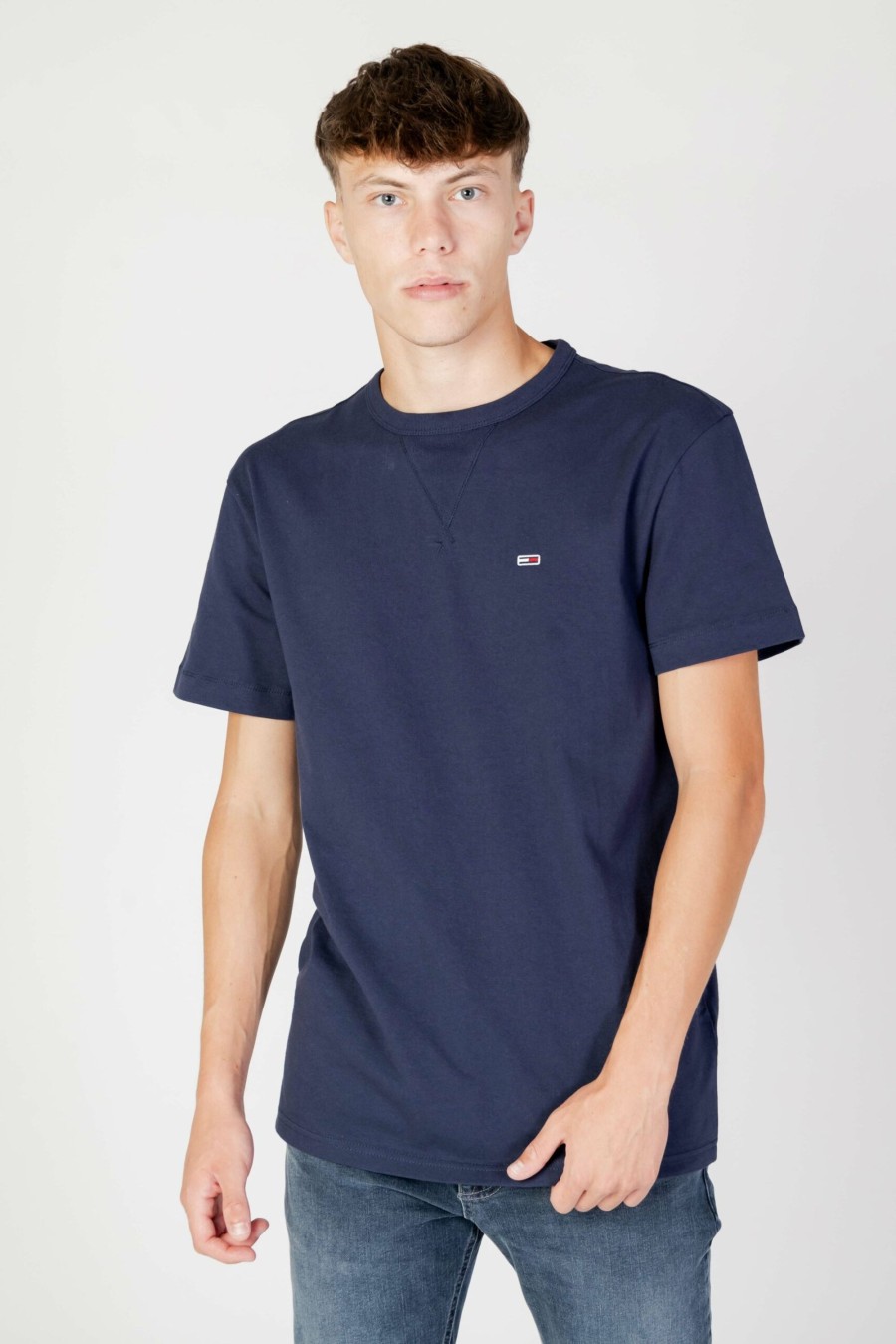 Uomo Tommy Hilfiger | T-Shirt Tommy Hilfiger Tjm Clsc Rib Detail Blu