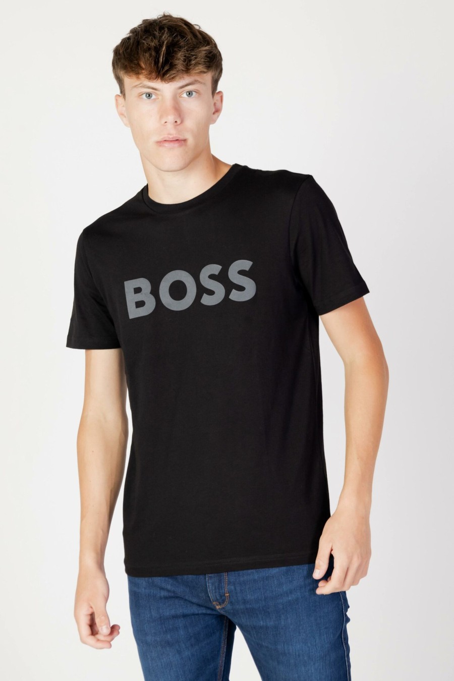 Uomo Boss | T-Shirt Boss Jersey Thinking 1 Nero