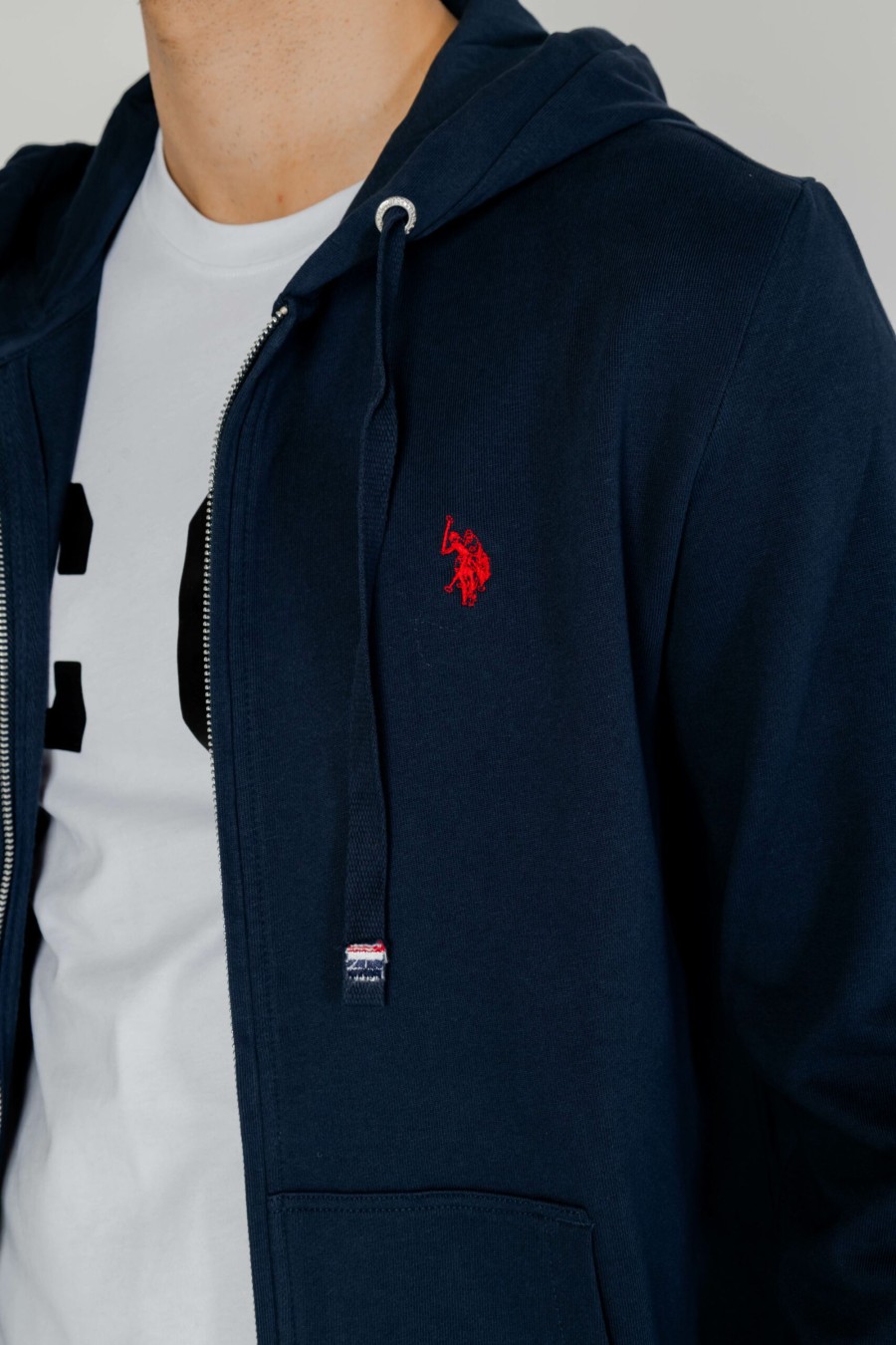 Uomo U.S. Polo Assn. | Felpa Con Cappuccio U.S. Polo Assn. Luke Blu