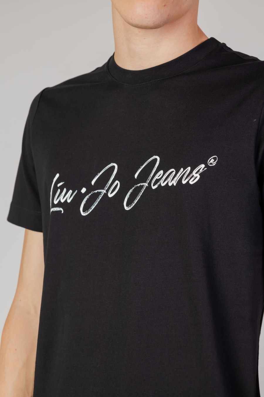 Uomo Liu-jo | T-Shirt Liu-Jo Signjeans Nero