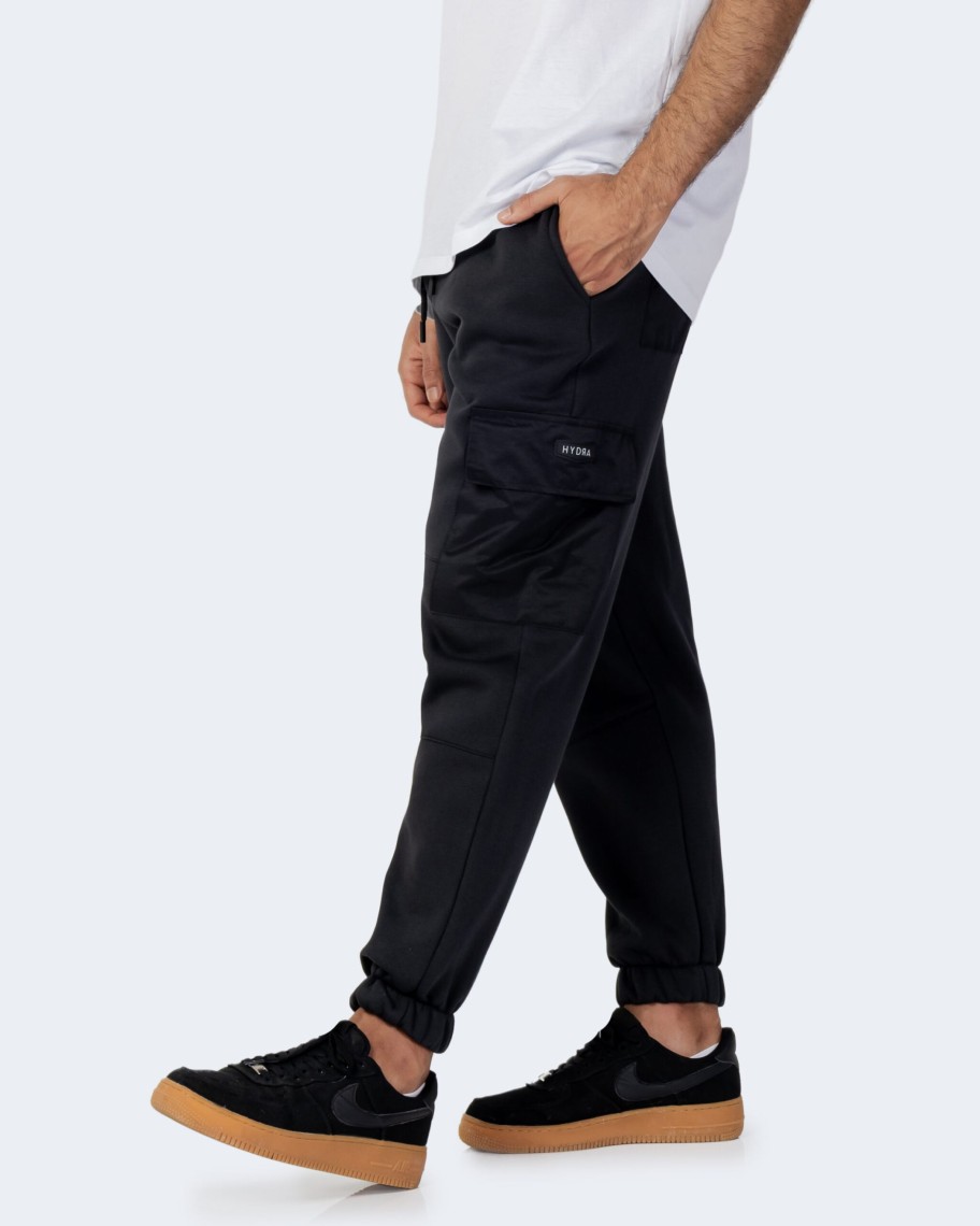 Uomo Hydra Clothing | Pantaloni Sportivi Hydra Clothing Con Patch Nero