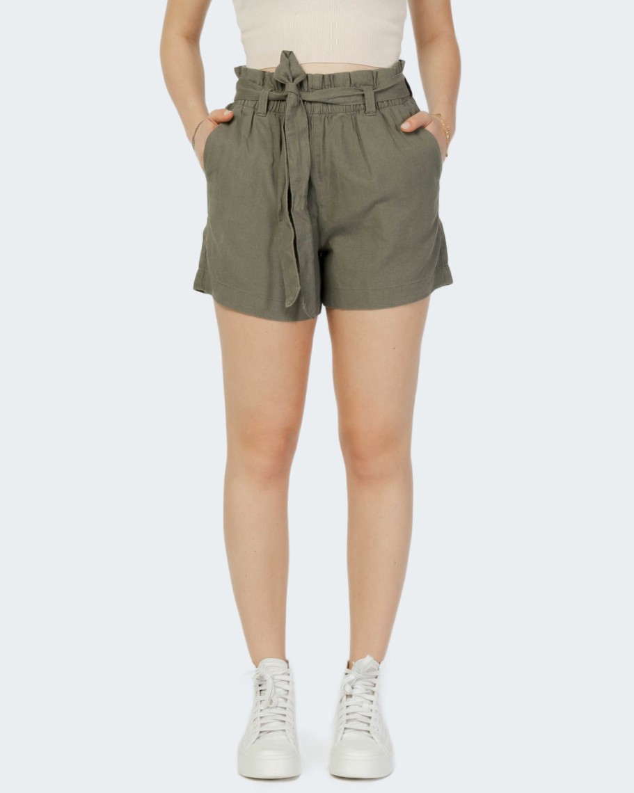 Donna Jacqueline de Yong | Shorts Jacqueline De Yong Jdysay Mw Linen Shorts Wvn Verde Oliva