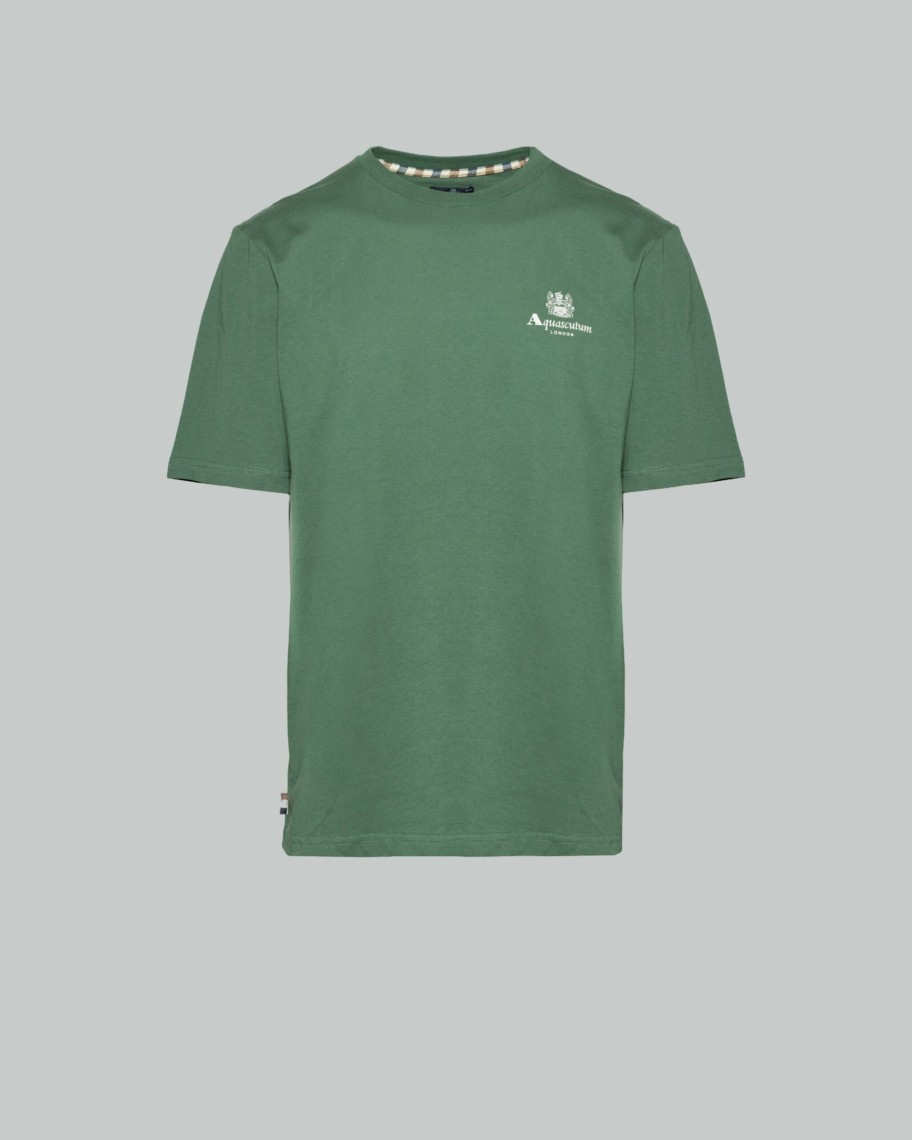 Uomo Aquascutum | T-Shirt Aquascutum Active Small Logo Verde