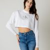 Donna Calvin Klein | T-Shirt Manica Lunga Calvin Klein Sequin Long Sleeve Bianco