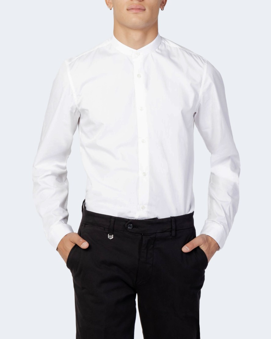 Uomo Antony Morato | Camicia Manica Lunga Antony Morato Seoul Slim Fit Bianco