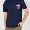 Uomo Tommy Hilfiger | T-Shirt Tommy Hilfiger Reg 3D Street Blu