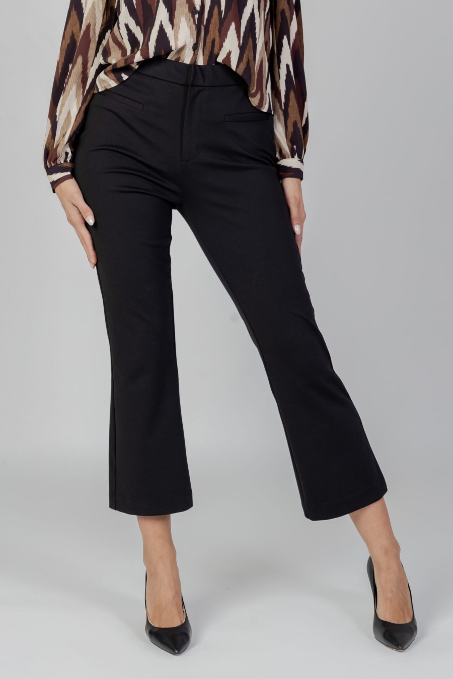 Donna Only | Pantaloni A Palazzo Only Onlaja Hw Kick-Flared Pant Tlr Nero