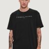 Uomo Tommy Hilfiger | T-Shirt Tommy Hilfiger Reg Linear Logo Nero