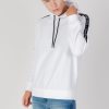 Uomo Calvin Klein | Felpa Con Cappuccio Calvin Klein Logo Tape Hoodie Bianco