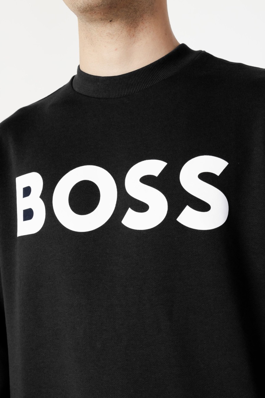 Uomo Boss | Felpa Senza Cappuccio Boss Jersey We Basic Crew Nero