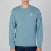 Uomo Aquascutum | Felpa Senza Cappuccio Aquascutum Active Small Logo Crew Neck Fleece Celeste