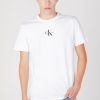 Uomo Calvin Klein | T-Shirt Calvin Klein Monologo Regular Bianco