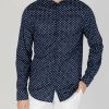 Uomo Armani Exchange | Camicia Manica Lunga Armani Exchange Blu