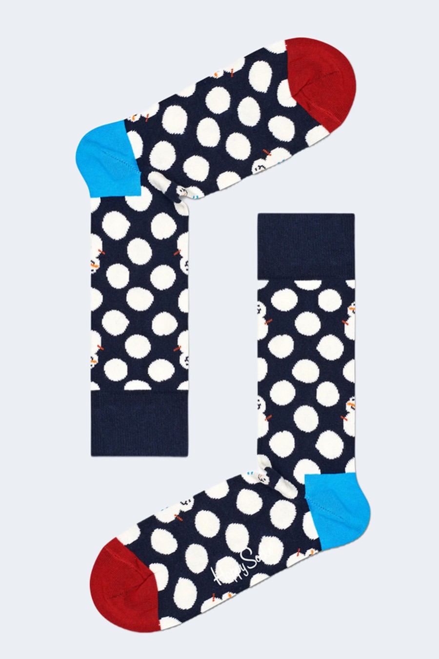 Uomo Happy Socks | Calzini Lunghi Happy Socks Big Dot Snowman Gift Box Blu