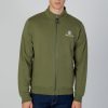 Uomo Aquascutum | Felpa Senza Cappuccio Aquascutum Active Small Logo Full Zip Mock Neck Fleece Verde Oliva