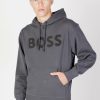 Uomo Boss | Felpa Con Cappuccio Boss Webasichood Grigio Scuro