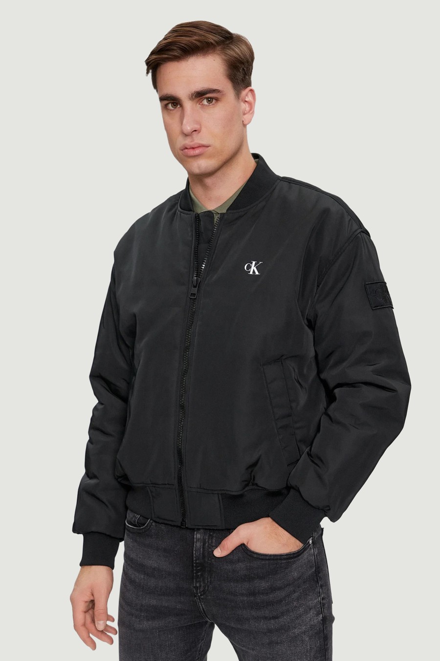 Uomo Calvin Klein | Piumino Calvin Klein Bomber Nero