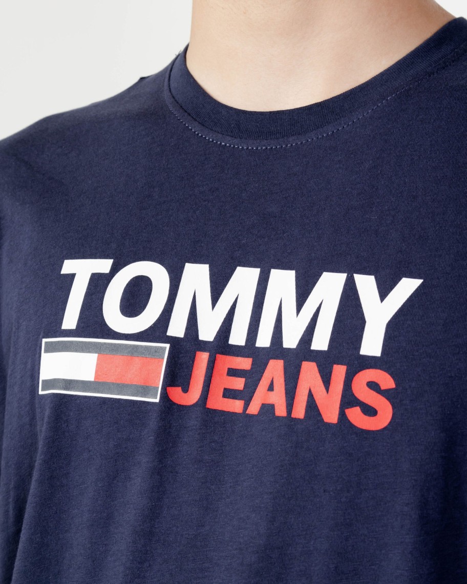 Uomo Tommy Hilfiger | T-Shirt Tommy Hilfiger Tjm Corp Logo Tee Blu