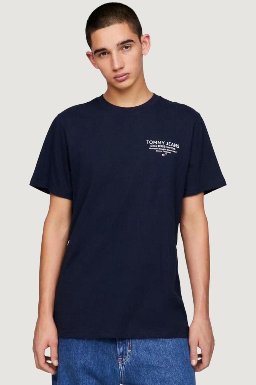 Uomo Tommy Hilfiger | T-Shirt Tommy Hilfiger Esstnl Grap Blu