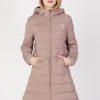 Donna Guess | Piumino Guess Active Aleta Long Puffer Jacket Terra - Fango