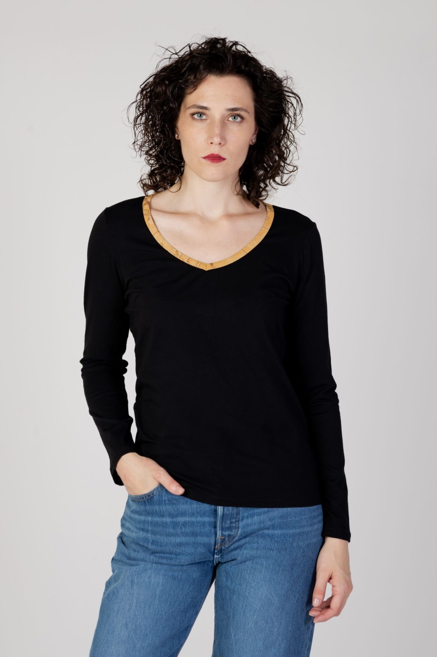 Donna Alviero Martini Prima Classe | T-Shirt Manica Lunga Alviero Martini Prima Classe Nero