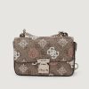 Donna Guess | Borsa Guess Eliette Logo Mini Cvtbl X Flap Marrone