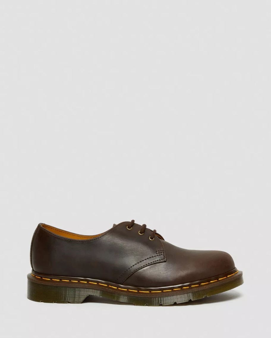 Uomo Dr. Martens | Scarpe Eleganti Dr. Martens 1461 Ziggy Dark Brown Crazy Horse Marrone