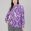 Donna Street One | Maglione Street One Fluffy Dessin Turtle Viola