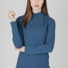 Donna Street One | Dolcevita Street One Turtle Neck Rib Petrolio