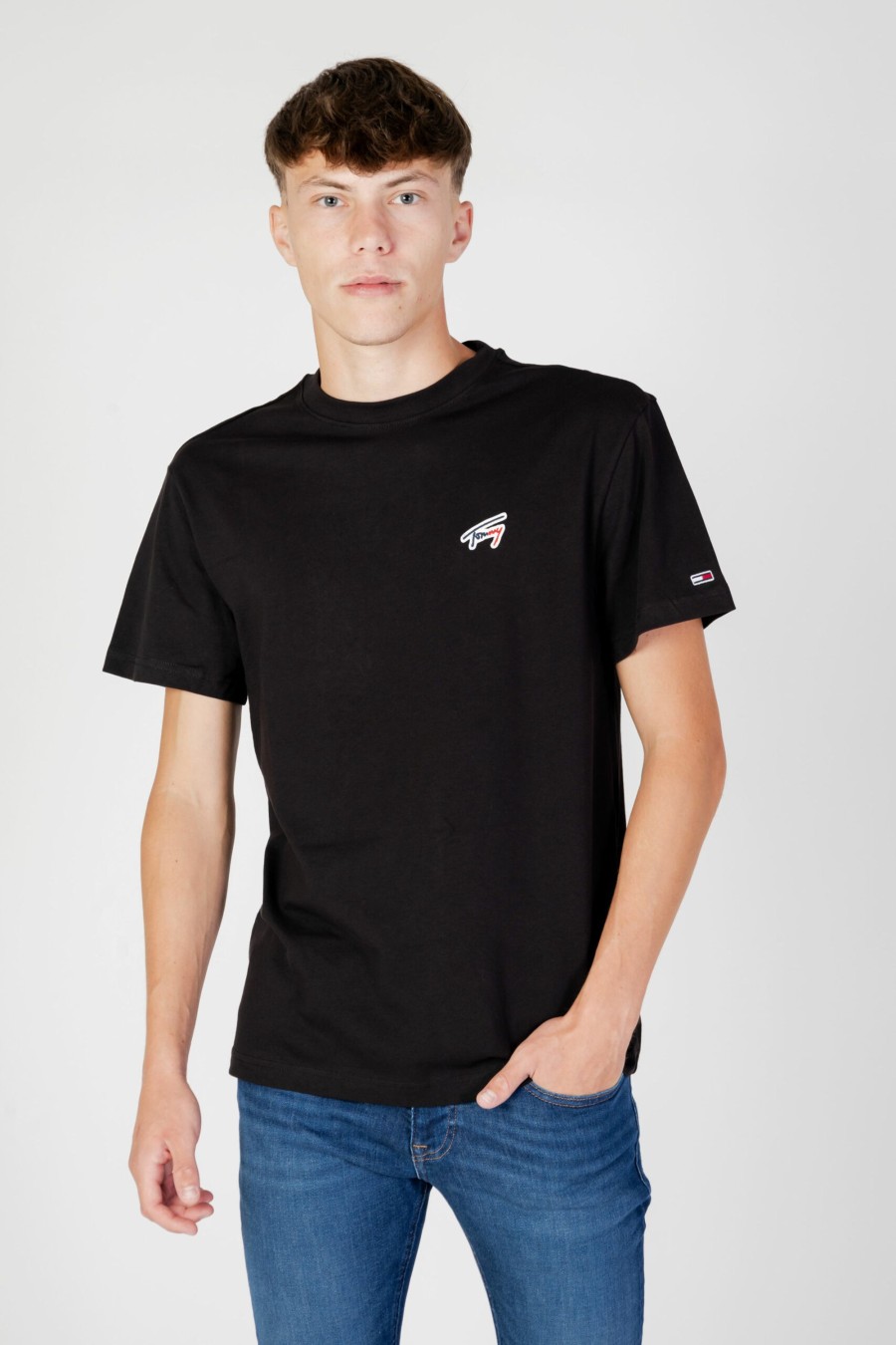 Uomo Tommy Hilfiger | T-Shirt Tommy Hilfiger Tjm Clsc Signature T Nero