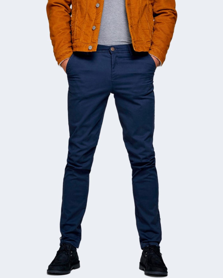 Uomo Jack Jones | Pantaloni Slim Jack Jones Jpstmarco Jjbowie Sa Noos Blue Scuro