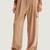 Donna Desigual | Pantaloni A Palazzo Desigual Mineral- Lacroix Beige Scuro