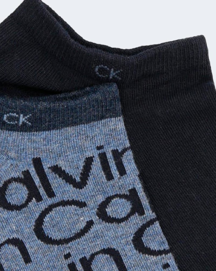 Uomo Calvin Klein | Calzini Corti Calvin Klein Sneaker 2P All Over Denim