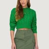 Donna Only | Maglione Only Onlcarla Ls Crop Cable O-Neck Knt Verde