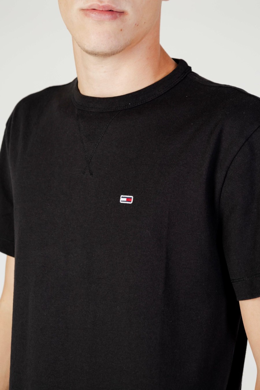 Uomo Tommy Hilfiger | T-Shirt Tommy Hilfiger Tjm Clsc Rib Detail Nero