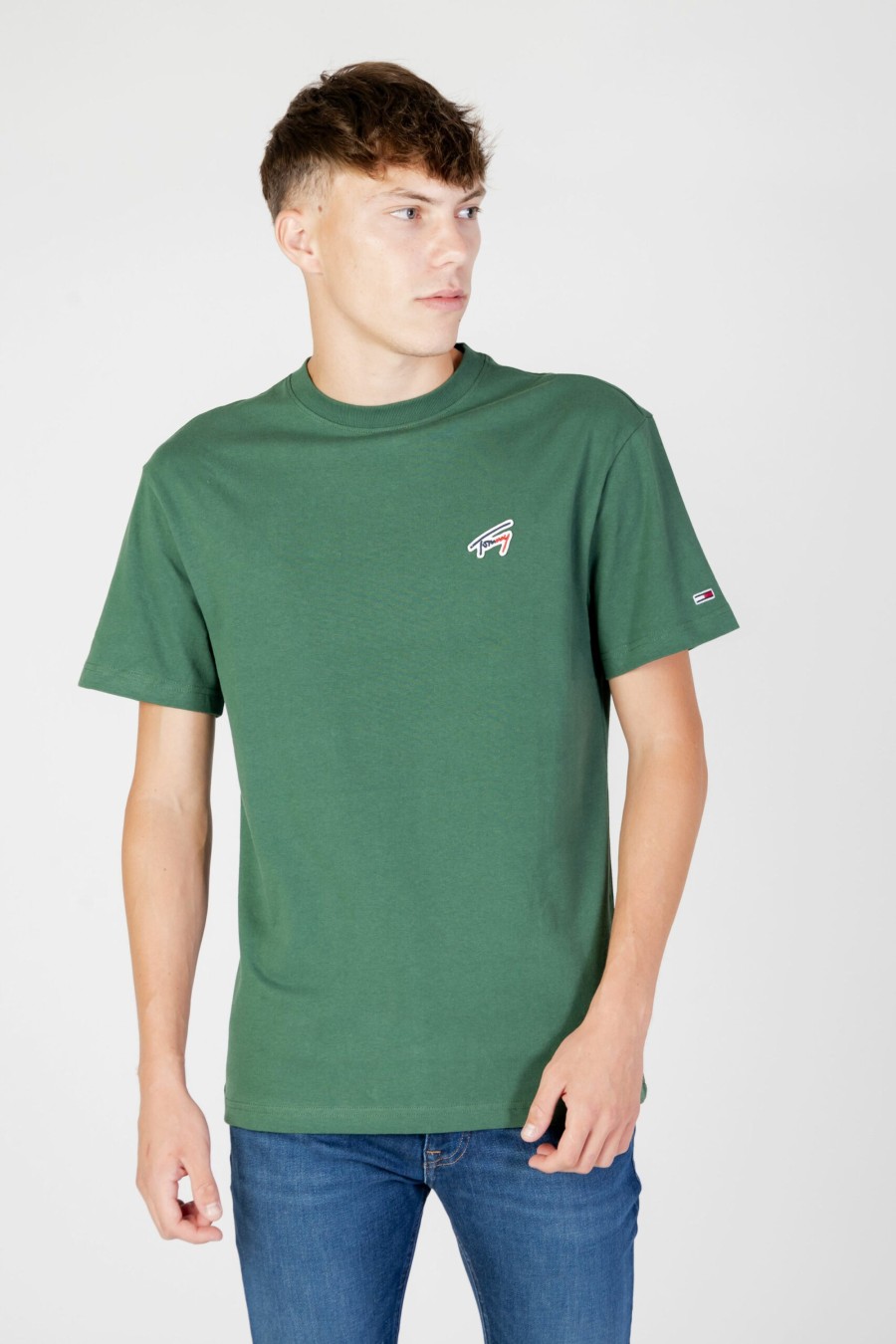 Uomo Tommy Hilfiger | T-Shirt Tommy Hilfiger Tjm Clsc Signature T Verde Scuro