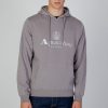 Uomo Aquascutum | Felpa Con Cappuccio Aquascutum Active Big Logo Hoodie Fleece Grigio