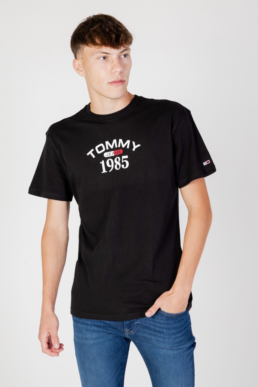 Uomo Tommy Hilfiger | T-Shirt Tommy Hilfiger Tjm Clsc 1985 Rwb Cu Nero