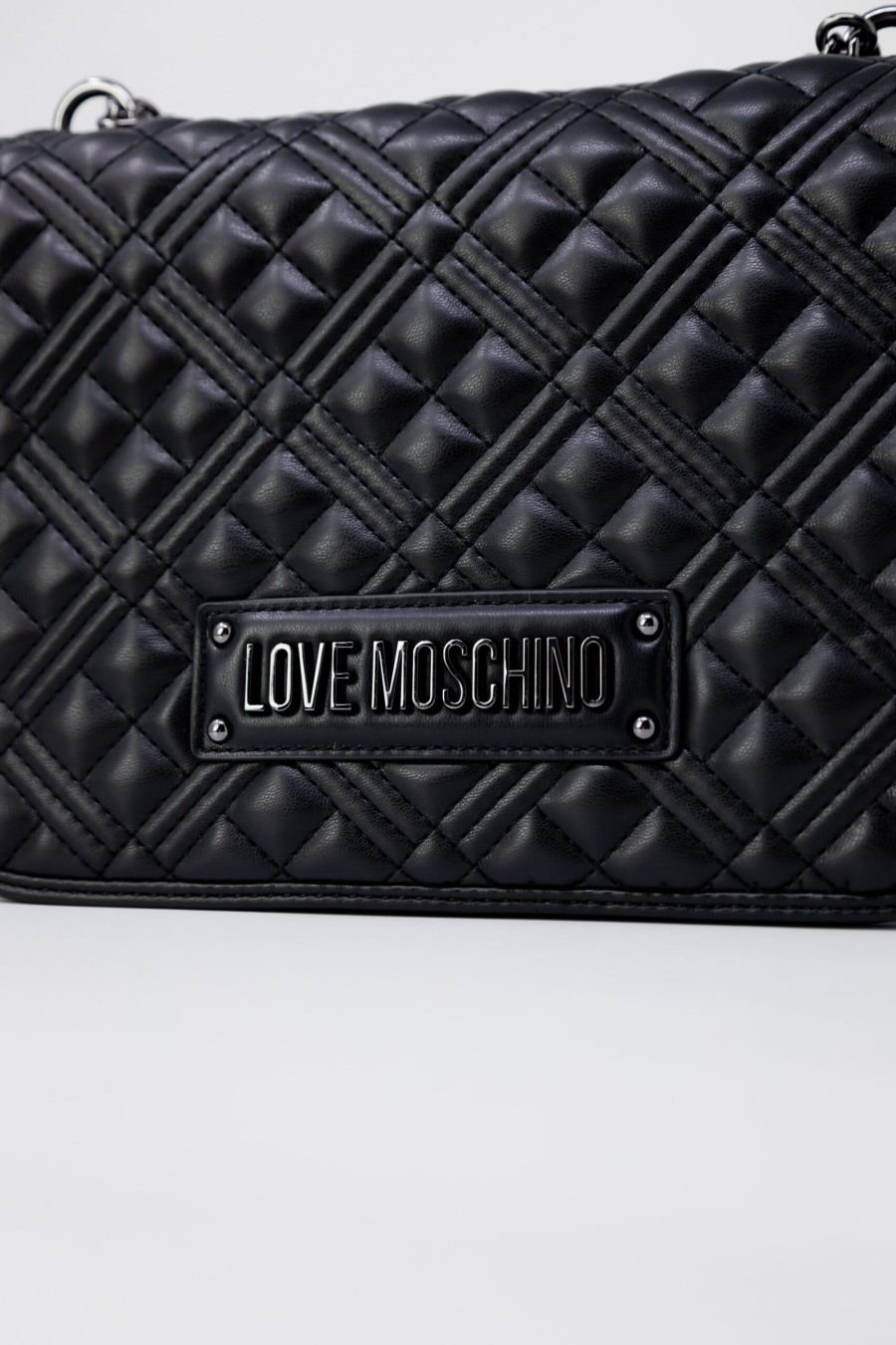 Donna Love Moschino | Borsa Love Moschino Quilted Nappa Black Silver