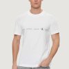 Uomo Calvin Klein | T-Shirt Calvin Klein Logo Repeat Bianco