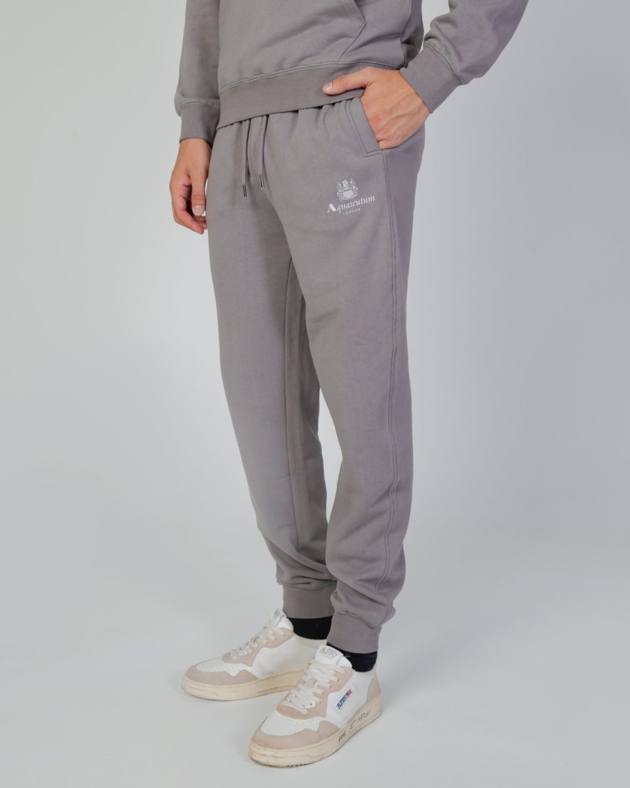 Uomo Aquascutum | Pantaloni Sportivi Aquascutum Active Basic Rib Track Pant Grigio