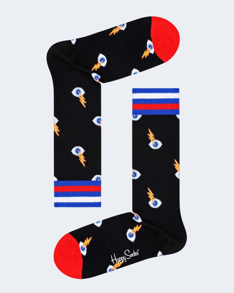 Donna Happy Socks | Calzini Happy Socks I See You Thin Crew Socks Nero