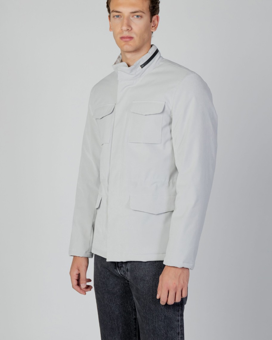 Uomo Aquascutum | Giacchetto Aquascutum Active Field Jacket Grigio Chiaro