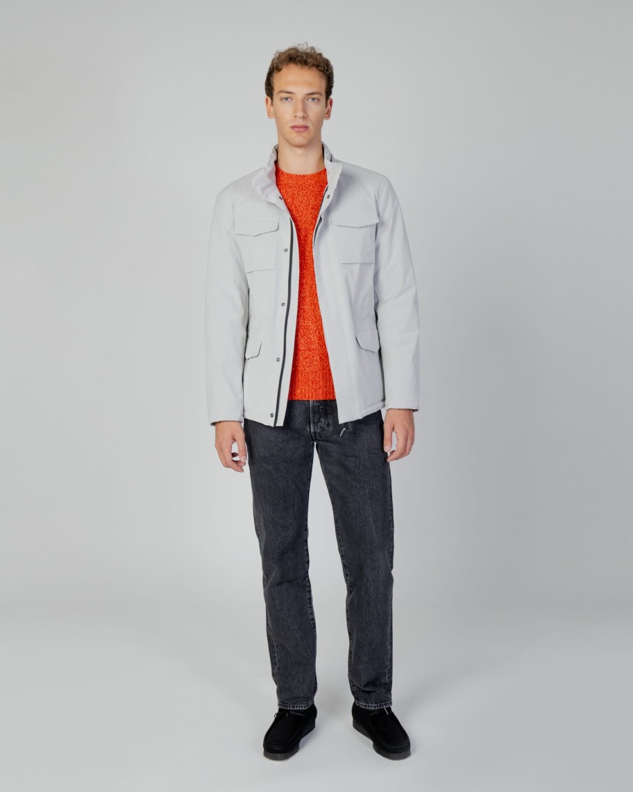 Uomo Aquascutum | Giacchetto Aquascutum Active Field Jacket Grigio Chiaro