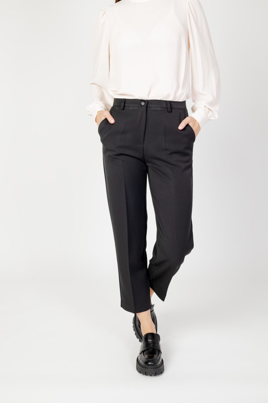 Donna Hanny Deep | Pantaloni A Sigaretta Hanny Deep Guendy Nero