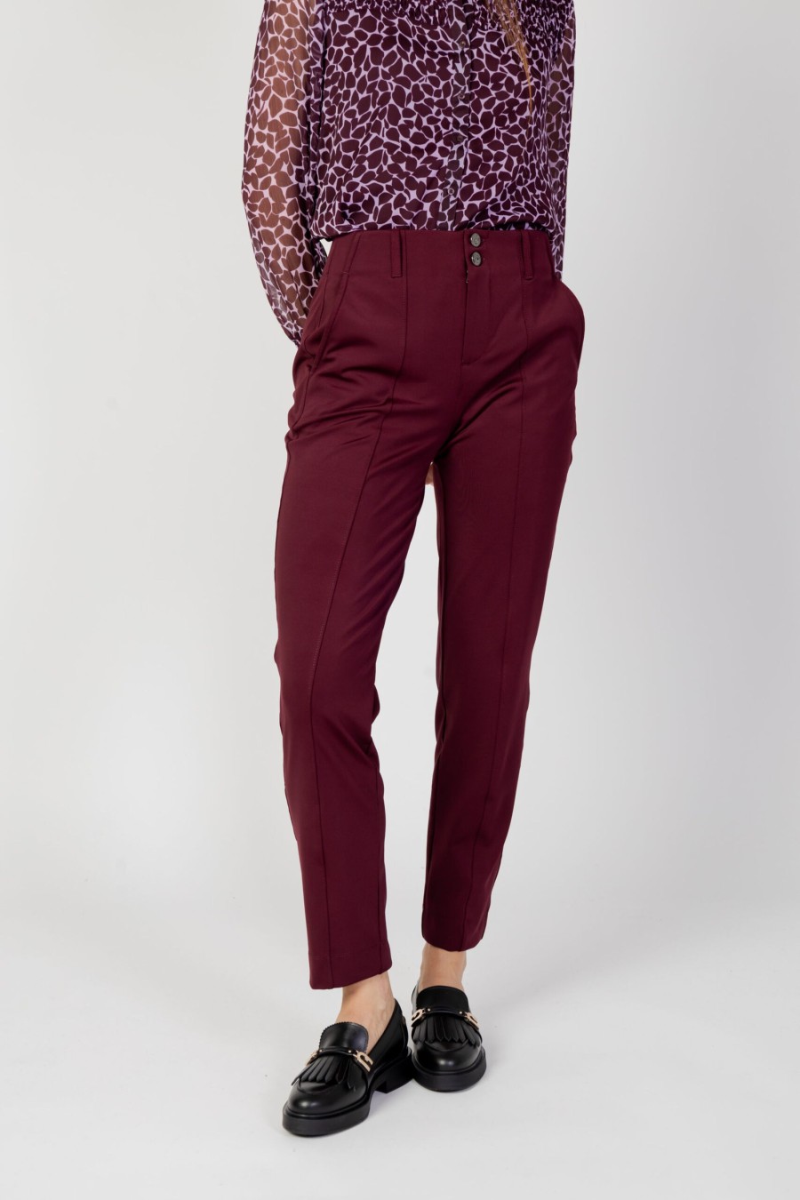 Donna Street One | Pantaloni A Sigaretta Street One Chino Travel Hw Bordeaux