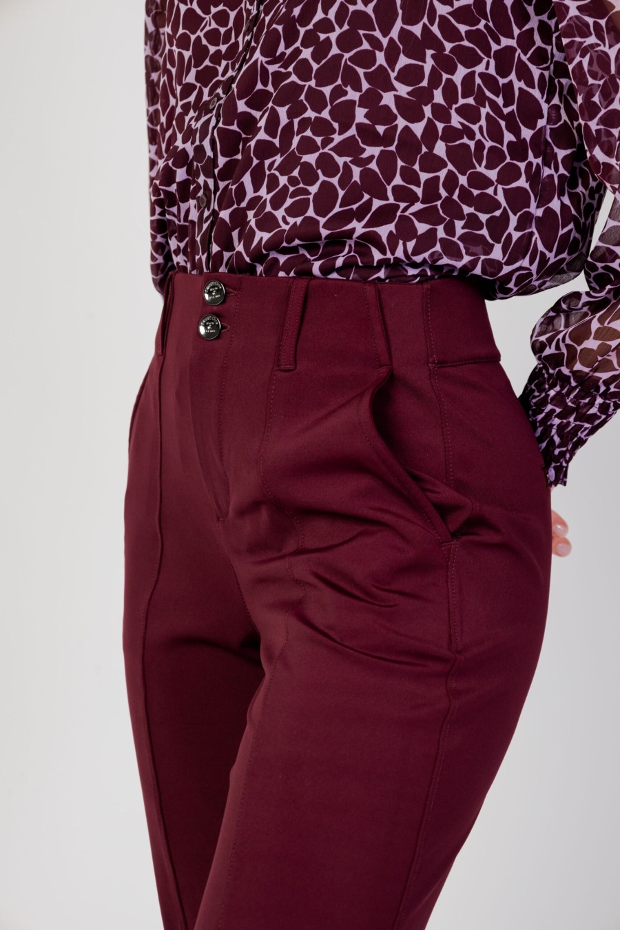 Donna Street One | Pantaloni A Sigaretta Street One Chino Travel Hw Bordeaux