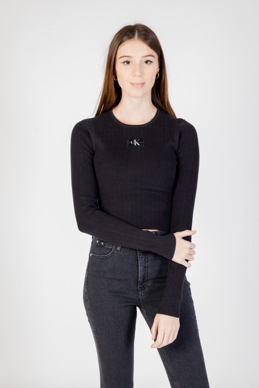 Donna Calvin Klein | Maglia Calvin Klein Variegated Rib Easy Nero