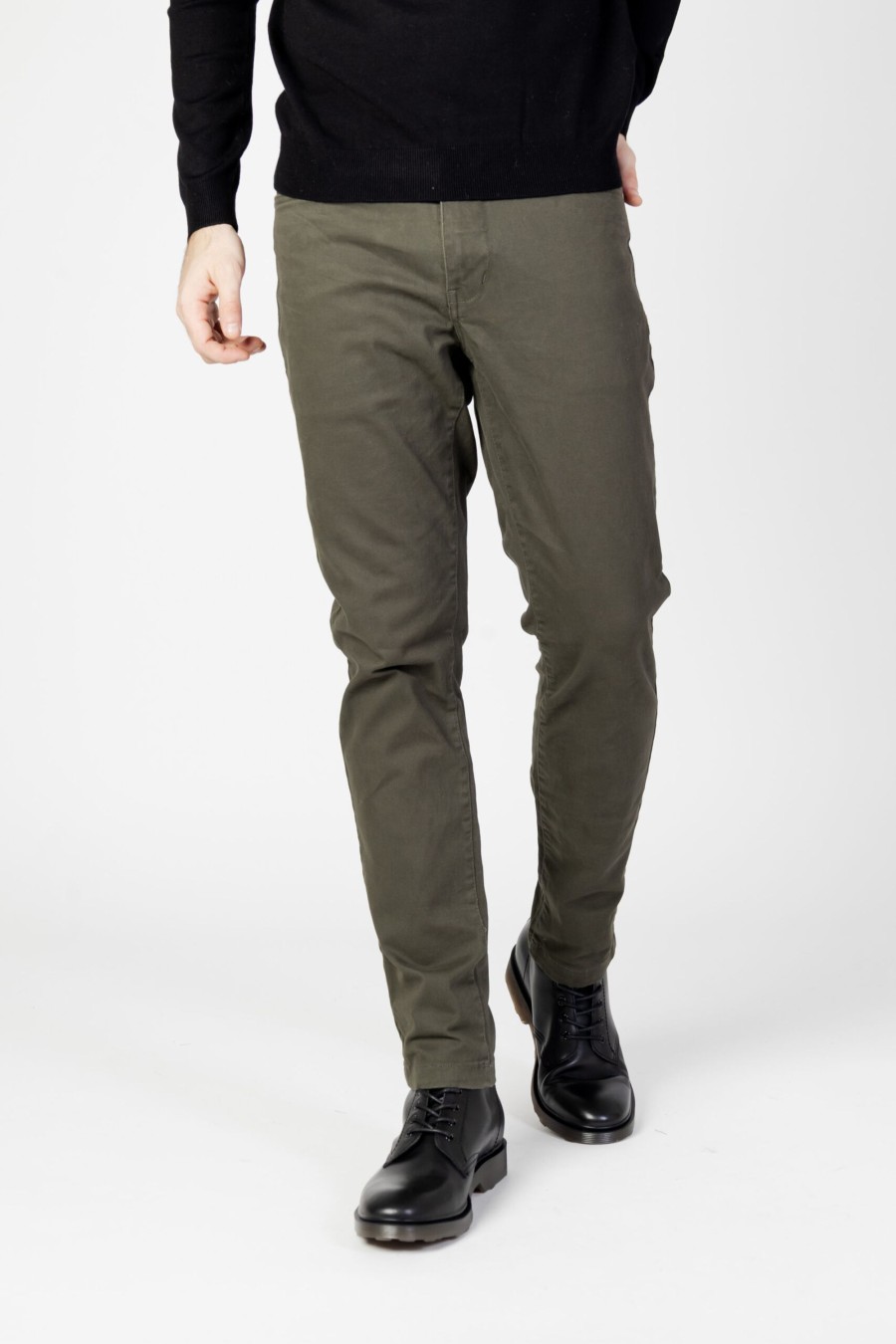 Uomo Borghese | Pantaloni Borghese 3Wpaz3 Tw31 Verde Oliva